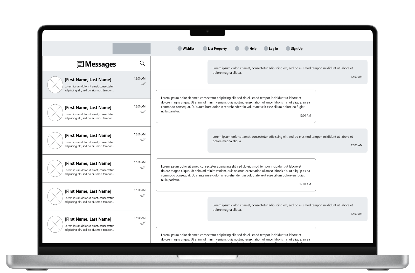 Desktop displaying a digital wireframe showing filter options.